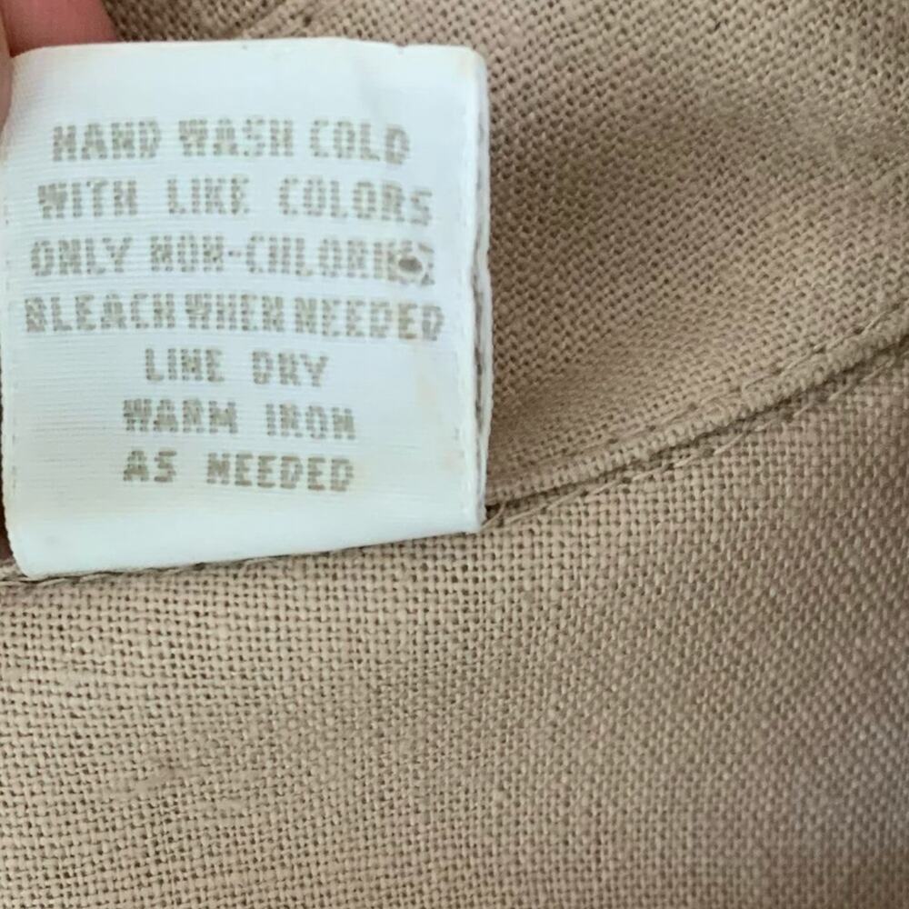 Studio C Plus Tan Linen Blend Button Front Shirtd… - image 3